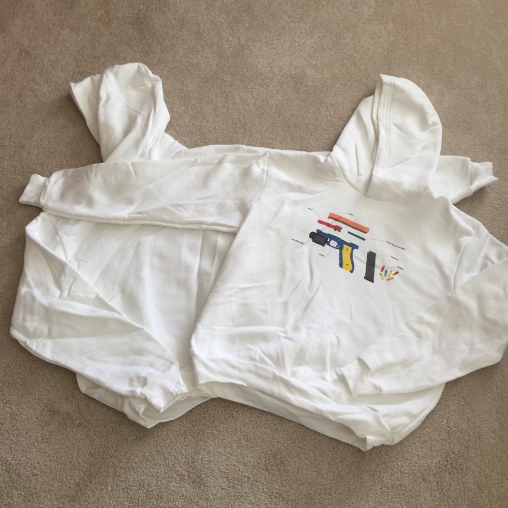 American Apparel Unisex White toy gun Hoodie
